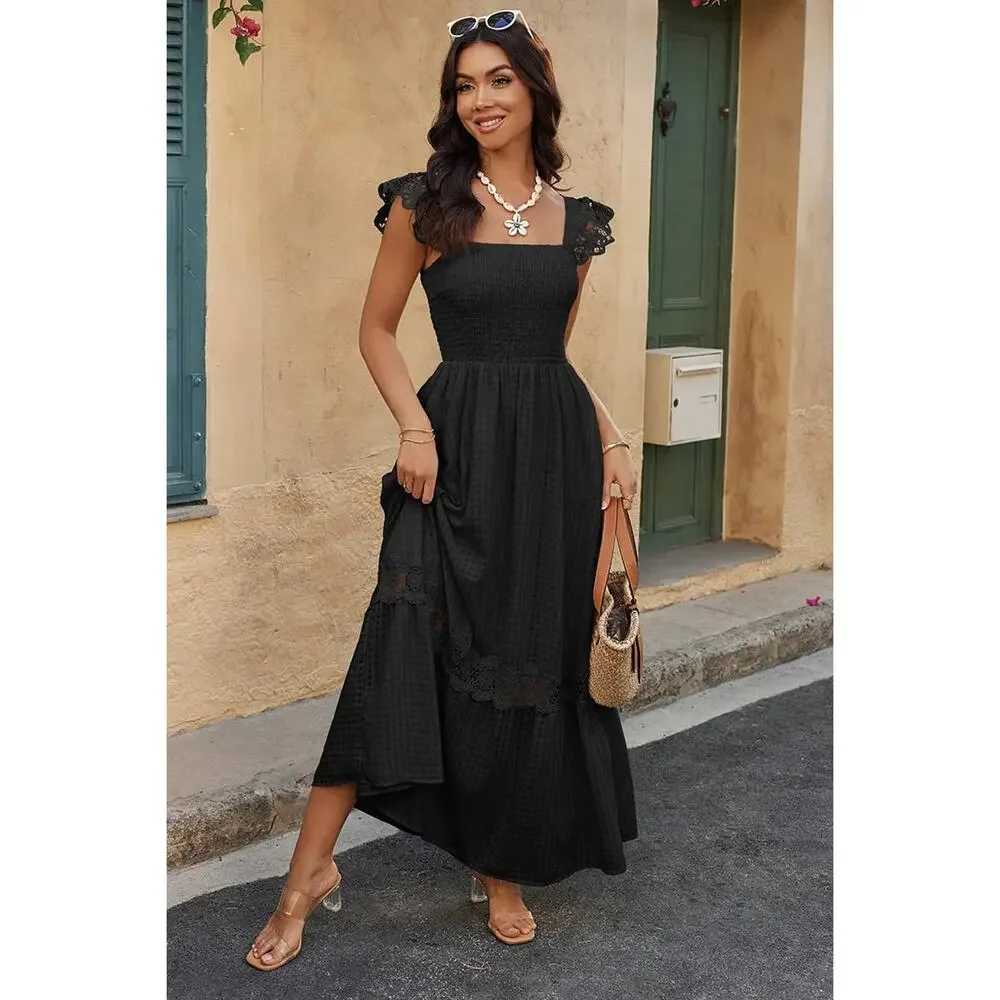 Supreme Fashion Midi Dress Sleeveless Womens M Pink Flutter Sleeve Elegant NWT - Picture 5 of 16